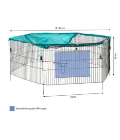 Trixie Jungtiergehege Mit Netz, Ca. B116/H58/T38 Cm -Eleganter Garten 5096185 WE BG 001 TrixieJungtiergehegeMitNetzFreilaufNetz6Elemente