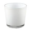 Dehner Glas-Übertopf Conner, Rund -Eleganter Garten 5175898 BildFS 001 GlasUebertopfGlasTopfConnWeiss115