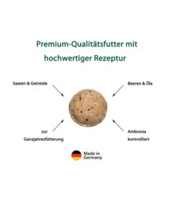 Dehner Natura Beeren-Knödel, Ohne Netz, 100 Stk. Je 100 G -Eleganter Garten 5252705 5252713 5254057 1728021 WE DE 002 Meisenknoedel USPGrafikBeeren