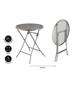 MWH Klapptisch Cafe Latte, Ca. Ø60/H72 Cm -Eleganter Garten 5311956 WE IG 001 KLAPPTICAFELATTEGR60