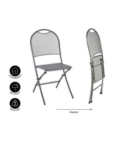 MWH Klappstuhl Cafe Latte -Eleganter Garten 5312111 WE IG 001 KLAPPSTUHLCAFELATTEGRAU