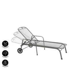 MWH Gartenliege Savoy, Ca. B81/H52/T187 Cm -Eleganter Garten 5312897 WE IG 001 MwhGartenliegeSavoyMetLiegeSavoyEGrau