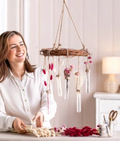 Trockenblumenbund Hasenschwanzgras, Pink -Eleganter Garten 6032411 WE MO 001 TrockenblumenKranzDIY