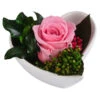 Dehner Herzschale Mit Longlife-Rose Aneta, Rosa, Ca. B7/H5 Cm -Eleganter Garten 6537641 WE FS 002 LL HerzAnetaROSA
