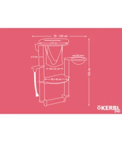 KERBL Wandkratzbaum Dolomit Grappa Pro, Beige, Ca. B70/H138/T66 Cm -Eleganter Garten 6603245 WE DE 001 KratzbaumDolomitGrappaPro