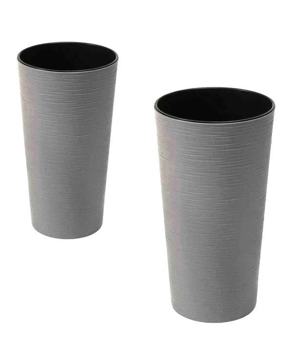 Siena Garden Kunststoff-Topf-Set ECO Lens, Konisch, Ca. Ø25/H46,5 & Ø30/H57 Cm, 2-teilig 3 Siena Garden Kunststoff-Topf-Set ECO Lens, Konisch, Ca. Ø25/H46,5 & Ø30/H57 Cm, 2-teilig