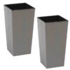 Siena Garden Kunststoff-Säulen ECO Nizza, Konisch, Grau, Ca. B30/H57/T30 Cm, 2er-Set 2 Siena Garden Kunststoff-Säulen ECO Nizza, Konisch, Grau, Ca. B30/H57/T30 Cm, 2er-Set -Eleganter Garten 6655062 WE FS 001 PflanzgefaessEcoNizza30Grau