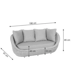 Dehner Lounge Bari, 2-teilig -Eleganter Garten 6657381 WE BG 001 DehnerLoungeBari