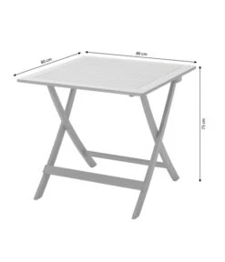 Dehner Klapptisch Stavanger, Ca. B80/H75/T80 Cm -Eleganter Garten 6666499 WE BG 001 KlapptischStavanger