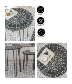 Dehner Mosaiktisch Madeleine, Ca. Ø60/H60 Cm -Eleganter Garten 6666531 6666556 WE IG 001 DehnerMosaiktischMadeleine