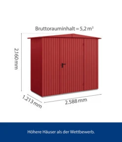 Hörmann Berry-Gerätehaus Classic-S Typ 1, Ca. B258,8/H216/T121,3 Cm 15 Hörmann Berry-Gerätehaus Classic-S Typ 1, Ca. B258,8/H216/T121,3 Cm -Eleganter Garten 6668297 WE BG 001 HoermannMetallgeraetehaus