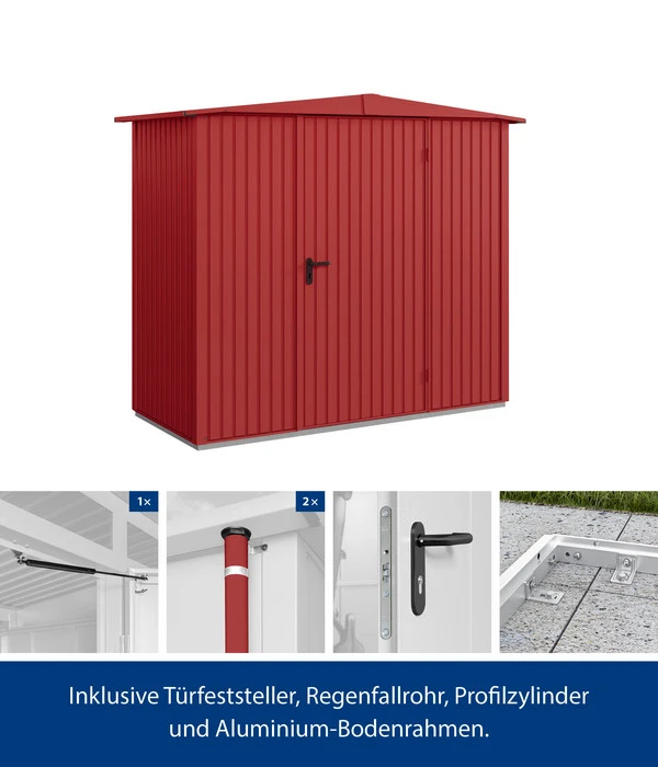 Hörmann Berry-Gerätehaus Classic-S Typ 1, Ca. B258,8/H216/T121,3 Cm 4 Hörmann Berry-Gerätehaus Classic-S Typ 1, Ca. B258,8/H216/T121,3 Cm – Bild 2