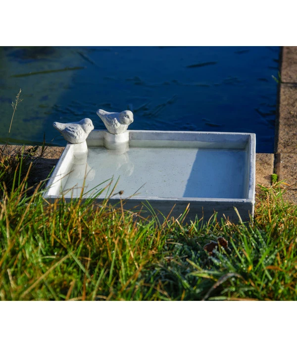 Dobar® Wildlife Vogeltränke Carré, Keramik, Grau, Ca. B29/H5/T29 Cm 4 Dobar® Wildlife Vogeltränke Carré, Keramik, Grau, Ca. B29/H5/T29 Cm – Bild 2