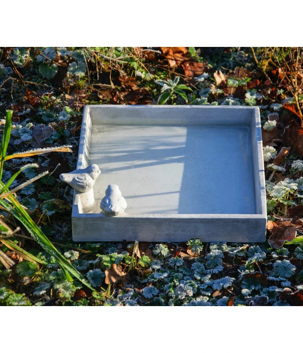 Dobar® Wildlife Vogeltränke Carré, Keramik, Grau, Ca. B29/H5/T29 Cm 6 Dobar® Wildlife Vogeltränke Carré, Keramik, Grau, Ca. B29/H5/T29 Cm – Bild 4