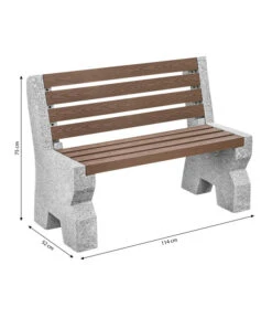 Dehner Granit-Gartenbank, 2-Sitzer, Ca. B114/H75/T52 Cm -Eleganter Garten 6692065 WE BG 001 GRANITBANKWPCRUECKENL