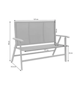 Dehner Klappbank Colmar, 2-Sitzer -Eleganter Garten 6701692 WE FS 002 KlappbankColmarSkizzeNEU