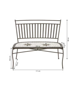 Dehner Mosaikbank Diana, 2-Sitzer -Eleganter Garten 6701791 WE IG 001 MosaikbankDiana