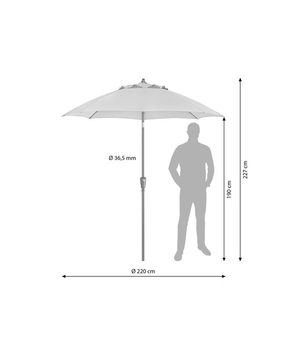 Dehner Sonnenschirm Kos, Rund, Ca. Ø220 Cm 9 Dehner Sonnenschirm Kos, Rund, Ca. Ø220 Cm – Bild 7