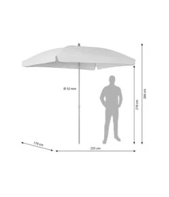 Dehner Sonnenschirm Keros, Rechteckig, Ca. B255/T170 Cm -Eleganter Garten 6702906 WE BG 001 schirmkeros250Hellgrau