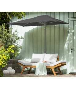 Dehner Balkonschirm Chios, Rechteckig, Ca. B210/T130 Cm -Eleganter Garten 6703243 WE MO 001 BalkonschirmChiosDunkelgrauNeu