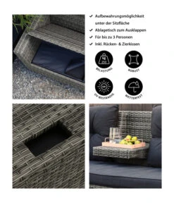 Dehner Flecht-Truhenbank Föhr, 3-Sitzer -Eleganter Garten 6704795 WE IG FS 001 DehnerFlechtruhenbankFoehr