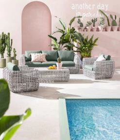 Dehner Flechtlounge Bali, 4-teilig -Eleganter Garten 6705305 WE MO 001 LoungeBaliNEU