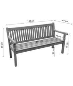 Dehner Gartenbank Havanna, 3-Sitzer -Eleganter Garten 6707897 WE FS 002 BankHavannaSkizzeFINAL