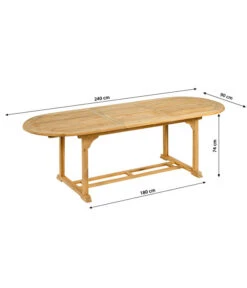 Dehner Ausziehtisch Havanna, Ca. B180-240/H74/T90 Cm -Eleganter Garten 6707905 WE BG 001 TischHavanna