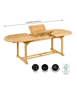 Dehner Ausziehtisch Havanna, Ca. B180-240/H74/T90 Cm -Eleganter Garten 6707905 WE IG 001 TischHavanna