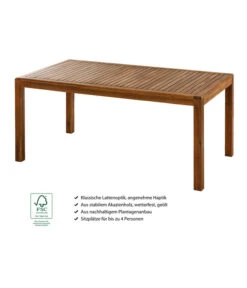 Dehner Gartentisch Lima, Ca. B160/H75/T90 Cm -Eleganter Garten 6708713 WE IG 001 TischLima