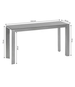 Dehner Balkontisch Chicago, Ca. B133,5/H75/T42 Cm -Eleganter Garten 6734651 WE BG 001 BalkontischChicagoSchmalNE