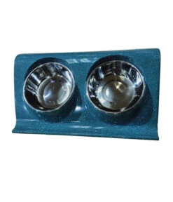 Dehner Doppel-Melaminnapf, Silber/blau 7 Dehner Doppel-Melaminnapf, Silber/blau -Eleganter Garten 6756373 WE D 001 MQMelaminDoppelnapfSilber