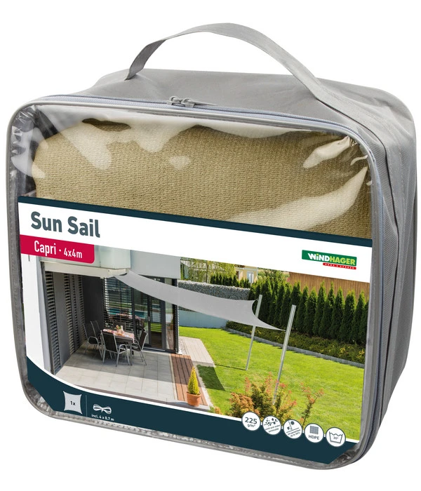 Windhager Sonnensegel Capri, Quadratisch, Ca. B400/T400 Cm 4 Windhager Sonnensegel Capri, Quadratisch, Ca. B400/T400 Cm – Bild 2