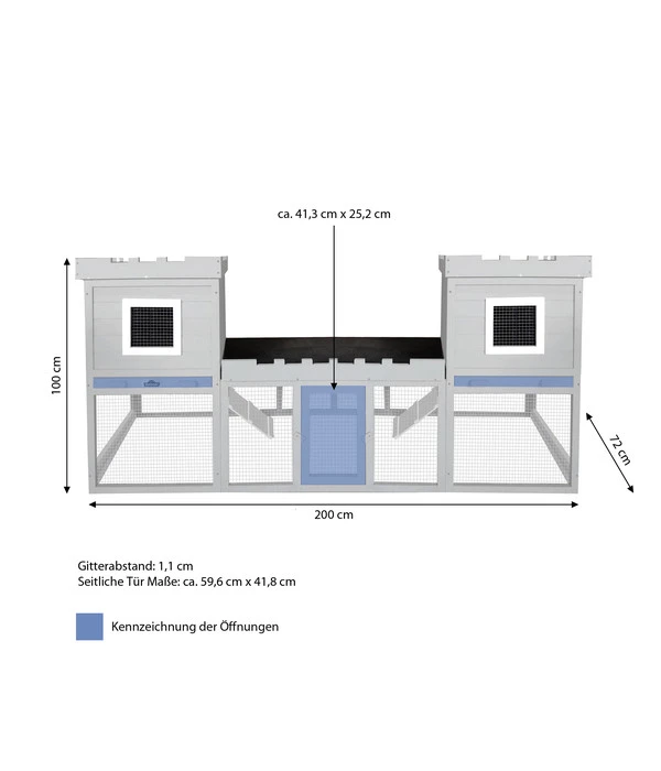 Dehner Nagerheim Happy Home Nottingham, Ca. B200/H100/T72 Cm 8 Dehner Nagerheim Happy Home Nottingham, Ca. B200/H100/T72 Cm – Bild 6
