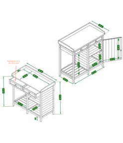 Habau Pflanztisch, Ca. B98/H95/T48 Cm -Eleganter Garten 6845895 WE FS 002 HabauPflanztisch
