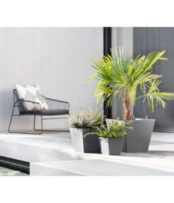 Ecopots Kunststoff-Topf Rotterdam, Quadratisch -Eleganter Garten 6850531 6850564 6850580 6850622 WE MO 001 EcopotsKunststoffTopfRotterdamquadratischgrau