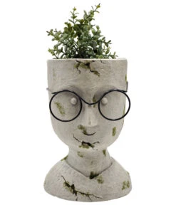 Dehner Magnesia-Topf Kopf Mit Brille, Ca. H29 Cm