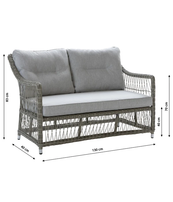 Dehner Geflechtlounge Santos, 4-teilig 8 Dehner Geflechtlounge Santos, 4-teilig – Bild 6