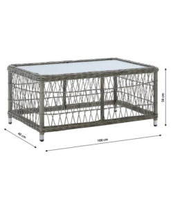 Dehner Geflechtlounge Santos, 4-teilig 22 Dehner Geflechtlounge Santos, 4-teilig -Eleganter Garten 6875074 WE BG 003 LoungeSantosNEU