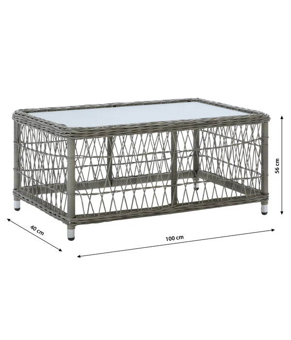 Dehner Geflechtlounge Santos, 4-teilig 10 Dehner Geflechtlounge Santos, 4-teilig – Bild 8