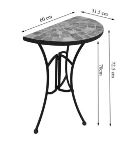 Dehner Mosaiktisch Grazia Halbrund, Ca. B60/H72,5/T31,5 Cm 9 Dehner Mosaiktisch Grazia Halbrund, Ca. B60/H72,5/T31,5 Cm -Eleganter Garten 6875132 WE DE 001 TischhalbrundGraziaSkizze