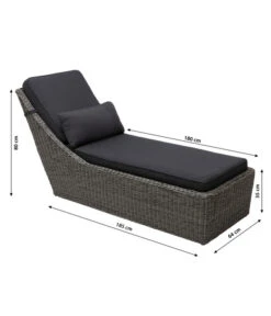 Dehner Sunlounger Toska, Ca. B64/H80/T180 Cm -Eleganter Garten 6875744 WE BG 001 LiegeToskaNeu