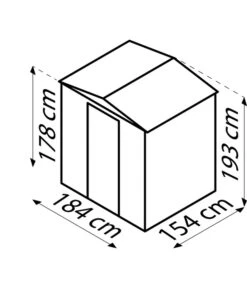 Globel Gerätehaus Somnium 65, Ca. B184/H193/T154 Cm -Eleganter Garten 6882138 6WE DE 001 Somnium Skizze AndereMasse