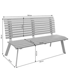 Dehner Bank London, 3-Sitzer -Eleganter Garten 6893762 6893770 6893788 WE DE 001 AlubankLondonSkizze