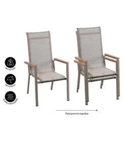 Dehner Stapelstuhl Cleveland, Hellbraun -Eleganter Garten 6894083 WE IG 001 StapelstuhlCleveland