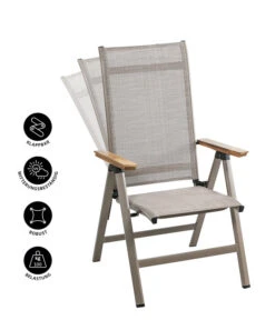 Dehner Klappsessel Cleveland, Hellbraun -Eleganter Garten 6894109 WE IG 001 KlappsesselClevelandHBNEU