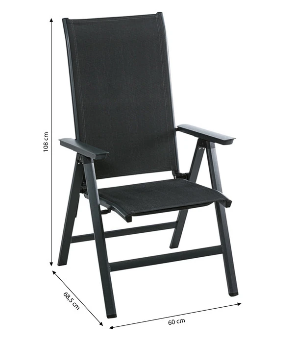 Dehner Klappsessel Cleveland, Dunkelgrau 8 Dehner Klappsessel Cleveland, Dunkelgrau – Bild 6