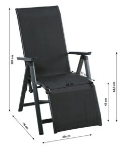 Dehner Relaxsessel Cleveland, Dunkelgrau -Eleganter Garten 6894158 WE BG 001 RelaxsesselClevelandGrauNeu