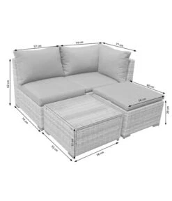 Dehner Balkonset Como, 4-teilig -Eleganter Garten 6894166 WE DE 001 BalkonSetComoSkizze