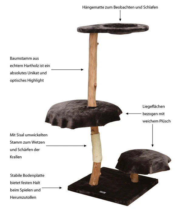 Dehner Premium Lovely Kratzbaum Klettern & Rasten, Ca. B58/H138/T58 Cm 4 Dehner Premium Lovely Kratzbaum Klettern & Rasten, Ca. B58/H138/T58 Cm – Bild 2